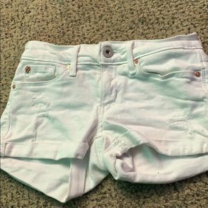 Short shorts white levi low rise